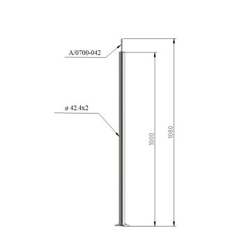 Pfosten Boden 42,4 Geländer Balkon Treppengeländer Steher Rundrohr Edelstahl V2A